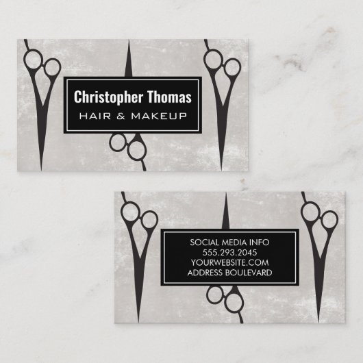 はさみ |美容師 名刺 (正面/裏面)