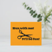 はさみ – 走一緒に！おもしろいだ！ ポストカード (スタンド正面)