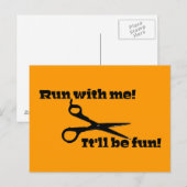 はさみ – 走一緒に！おもしろいだ！ ポストカード (正面/裏面)