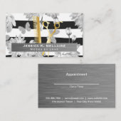 はさみ |金属ブラシ |蝶の花 予約カード (正面/裏面)