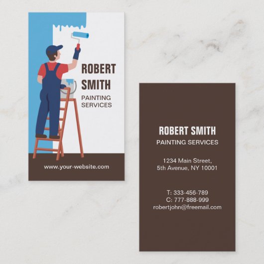 はしごのサー絵画ビス名刺の画家 名刺 (正面/裏面)