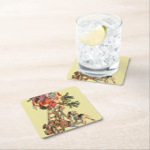 はしごをサンタアップ スクエアペーパーコースター (インサイチュ)