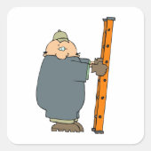 はしごを持っている人 スクエアシール (正面)