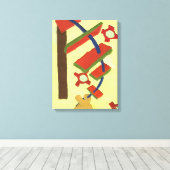 はしごを登ること キャンバスプリント (インサイチュ (ウッドフロア))