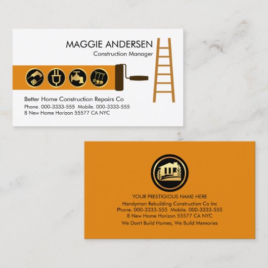 はしご絵を描ブラシのツール 名刺 (正面/裏面)