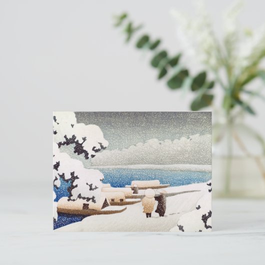 はしだて(雪のはしだて)の羽水川瀬スノー ポストカード (スタンド正面)