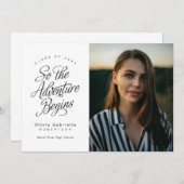 はじまりの冒険 ミニマル卒業デザイン 案内状 (正面/裏面)