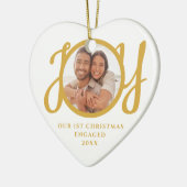 はじめてのクリスマス 婚約記念フォト ハート型 セラミックオーナメント (左)