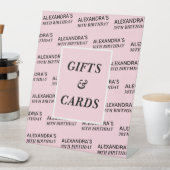 はじめてのピンクの名前 年齢 誕生日 プレゼントとカード 台座サイン (インサイチュ)