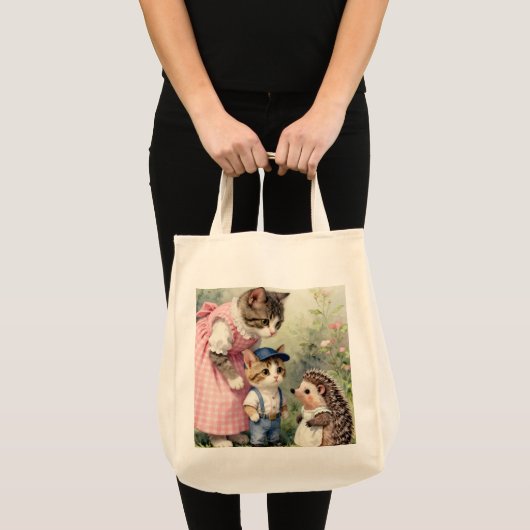 はじめての日+キティン&ハリネズミ トートバッグ (正面(商品))