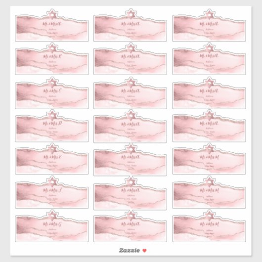 はじめての水彩 アゲート 透明 ゲスト 住所 シール (シート)