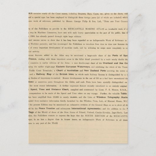 はじめに新しい商船図 ポストカード (正面)