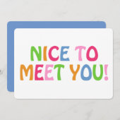 はじめまして引用文モダン可愛ミニマルい サンキューカード (正面/裏面)