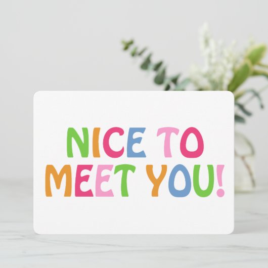 はじめまして引用文モダン可愛ミニマルい サンキューカード (スタンド正面)