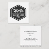 はじめまして |モダンシンプルスタイリッシュ スクエア名刺 (正面/裏面)