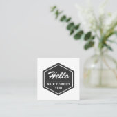 はじめまして |モダンシンプルスタイリッシュ スクエア名刺 (スタンド正面)