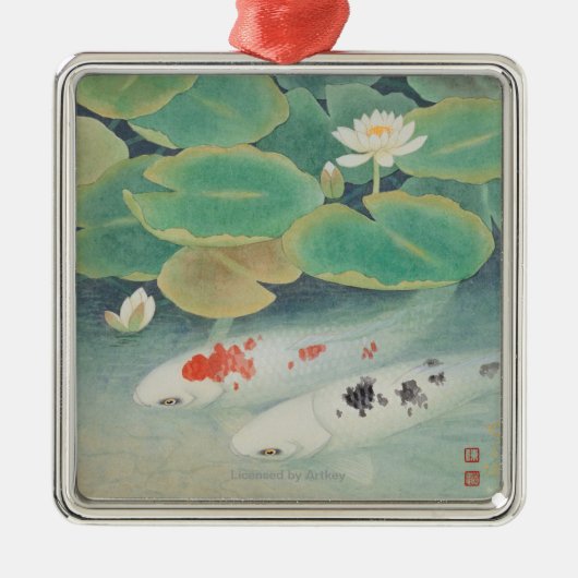 はすの下のカップル メタルオーナメント (正面)