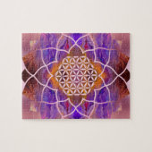 はすの生命-色彩の鮮やかな質の花 ジグソーパズル (横)