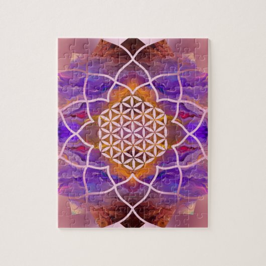 はすの生命-色彩の鮮やかな質の花 ジグソーパズル (縦)