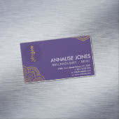 はすの紫色の金霊気の治療の記号 マグネット名刺 (インサイチュ)