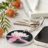 はすの花および蝶キーホルダー キーホルダー (正面右)