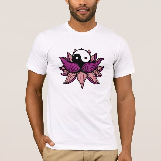 はすの花および陰陽 Tシャツ (正面)