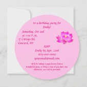 はすの花との誕生会のヨガ 招待状 (裏面)