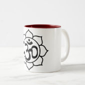 はすの花のオウムの記号 ツートーンマグカップ (正面右)