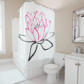 はすの花のスケッチ シャワーカーテン (インサイチュ)