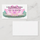 はすの花のデザインのマッサージのテーマ 名刺 (正面/裏面)