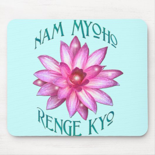 はすの花のデザインのNam Myoho Renge Kyo マウスパッド (正面)