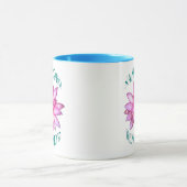 はすの花のデザインのNam Myoho Renge Kyo マグカップ (中央)