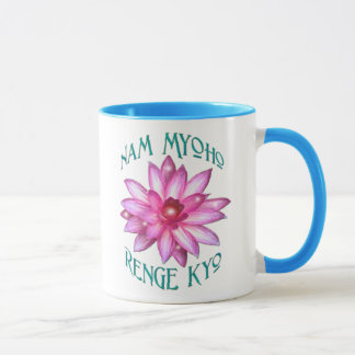 はすの花のデザインのNam Myoho Renge Kyo マグカップ
