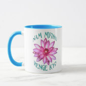 はすの花のデザインのNam Myoho Renge Kyo マグカップ (左)