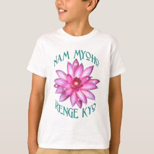 はすの花のデザインのNam Myoho Renge Kyo Tシャツ