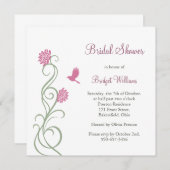 はすの花のブライダルシャワー(白い) 招待状 (正面/裏面)
