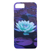 はすの花のモノグラムのな紫色のターコイズの花柄 Case-Mate iPhoneケース (裏面)