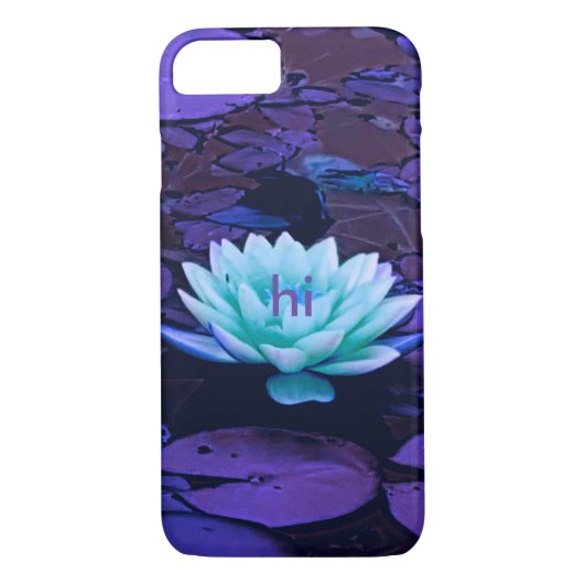 はすの花のモノグラムのな紫色のターコイズの花柄 Case-Mate iPhoneケース (裏面)