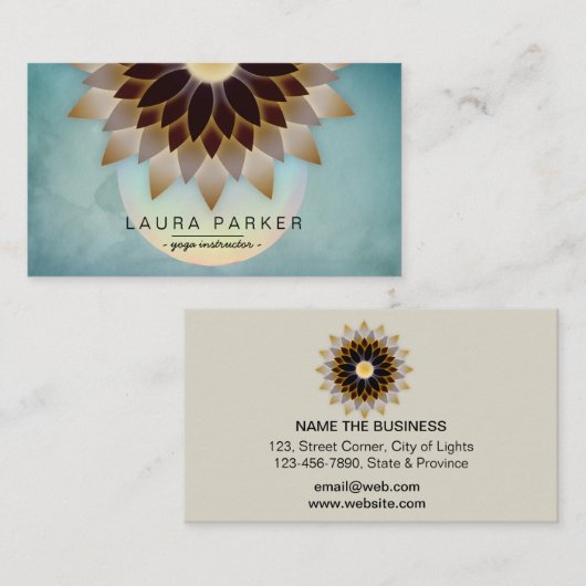 はすの花のヨガのインストラクターの黙想のホリスティック 名刺 (正面/裏面)