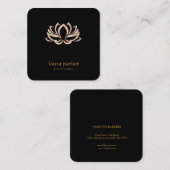 はすの花のロゴの治療のセラピーのヨガのホリスティック スクエア名刺 (正面/裏面)