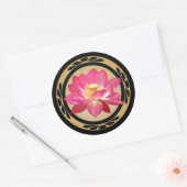 はすの花の円形のステッカー ラウンドシール (封筒)