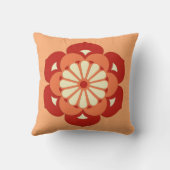 はすの花の曼荼羅、パステル調のオレンジおよびマンダリン クッション (裏面)