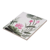 はすの花の水彩画の絵画 タイル (側面)