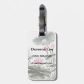 はすの花の水彩画の絵画 ラゲッジタグ (裏面縦)