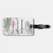 はすの花の水彩画の絵画 ラゲッジタグ (裏面横)