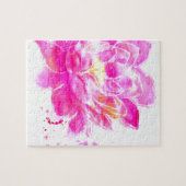 はすの花の水彩画 ジグソーパズル (横)