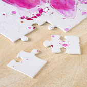 はすの花の水彩画 ジグソーパズル (側面)