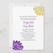 はすの花の結婚式招待状2 (紫色) 招待状 (正面)