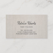 はすの花の金ゴールドのストライプのエレガントなリネンサロンのスパ 名刺 (裏面)