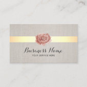 はすの花の金ゴールドのストライプのエレガントなリネンサロンのスパ 名刺 (正面)